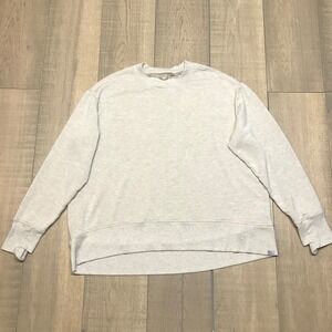 L.L. Bean Top Shirt Womens Size 1X Beige Pullover Softflex Crossneck Long Sleeve